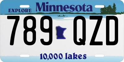 MN license plate 789QZD