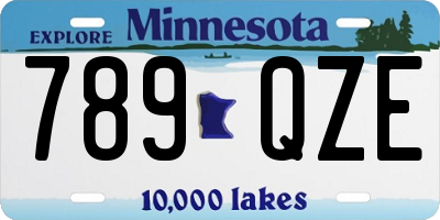 MN license plate 789QZE