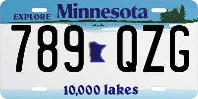 MN license plate 789QZG
