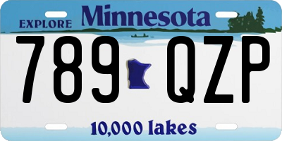 MN license plate 789QZP