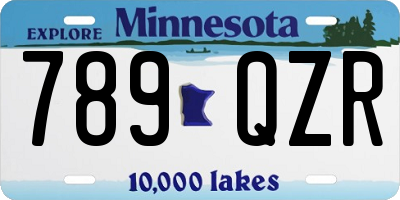 MN license plate 789QZR