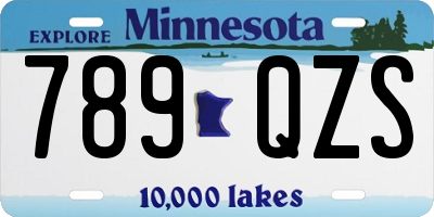 MN license plate 789QZS