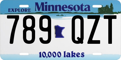 MN license plate 789QZT