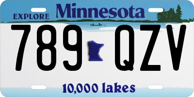 MN license plate 789QZV