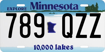 MN license plate 789QZZ