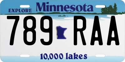 MN license plate 789RAA