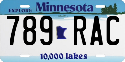 MN license plate 789RAC