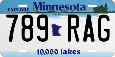 MN license plate 789RAG