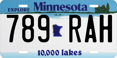 MN license plate 789RAH
