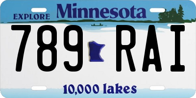 MN license plate 789RAI
