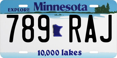 MN license plate 789RAJ