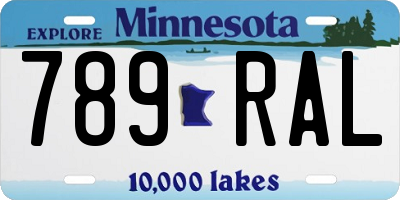 MN license plate 789RAL