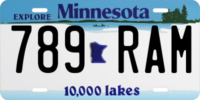 MN license plate 789RAM