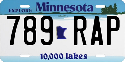 MN license plate 789RAP