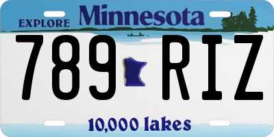 MN license plate 789RIZ