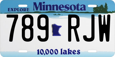 MN license plate 789RJW