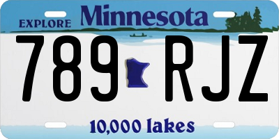 MN license plate 789RJZ