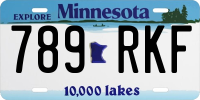 MN license plate 789RKF