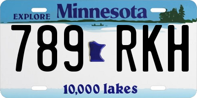 MN license plate 789RKH