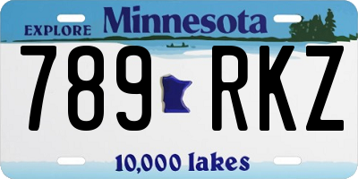MN license plate 789RKZ