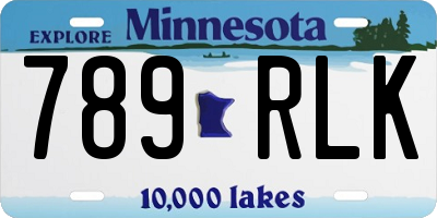 MN license plate 789RLK