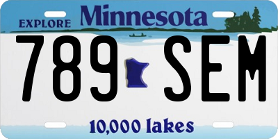 MN license plate 789SEM