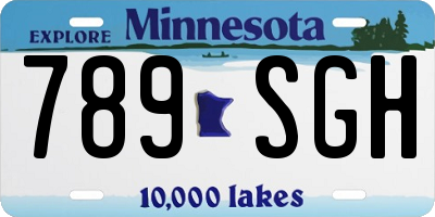MN license plate 789SGH