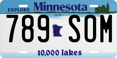 MN license plate 789SOM
