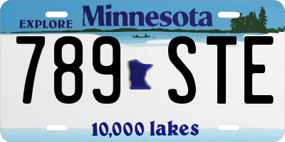 MN license plate 789STE