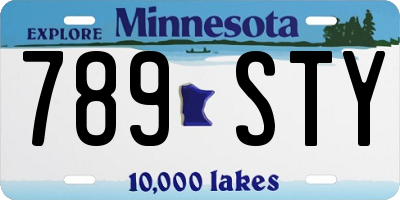 MN license plate 789STY