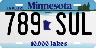 MN license plate 789SUL