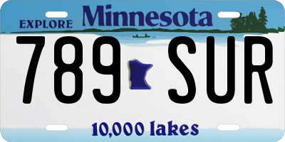 MN license plate 789SUR