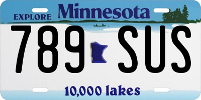 MN license plate 789SUS