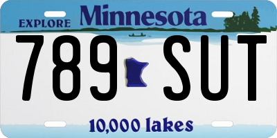 MN license plate 789SUT