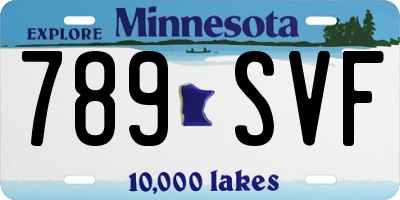 MN license plate 789SVF