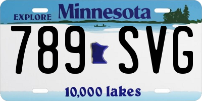 MN license plate 789SVG