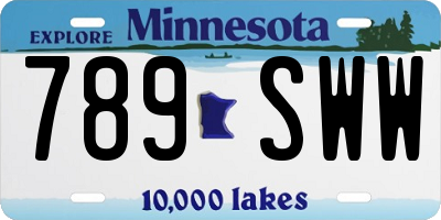 MN license plate 789SWW
