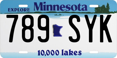 MN license plate 789SYK