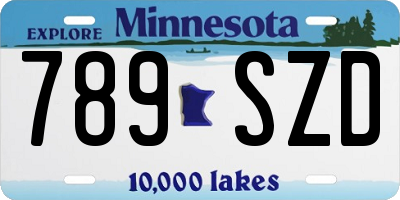 MN license plate 789SZD