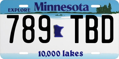 MN license plate 789TBD