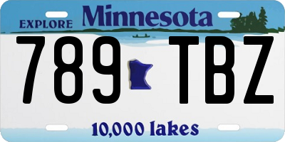 MN license plate 789TBZ
