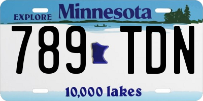 MN license plate 789TDN