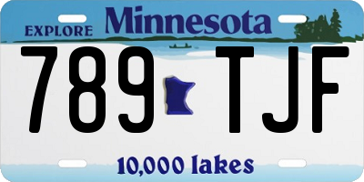 MN license plate 789TJF