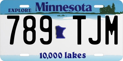 MN license plate 789TJM