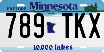 MN license plate 789TKX