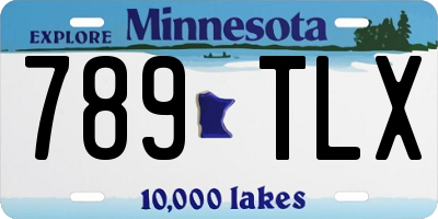 MN license plate 789TLX