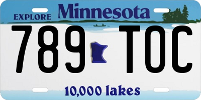 MN license plate 789TOC