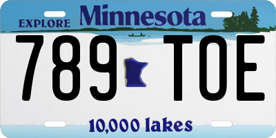 MN license plate 789TOE