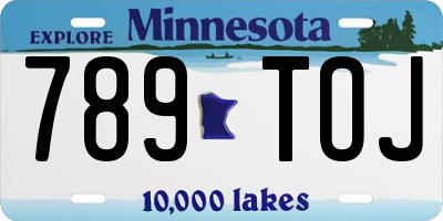 MN license plate 789TOJ