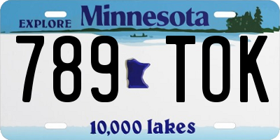 MN license plate 789TOK